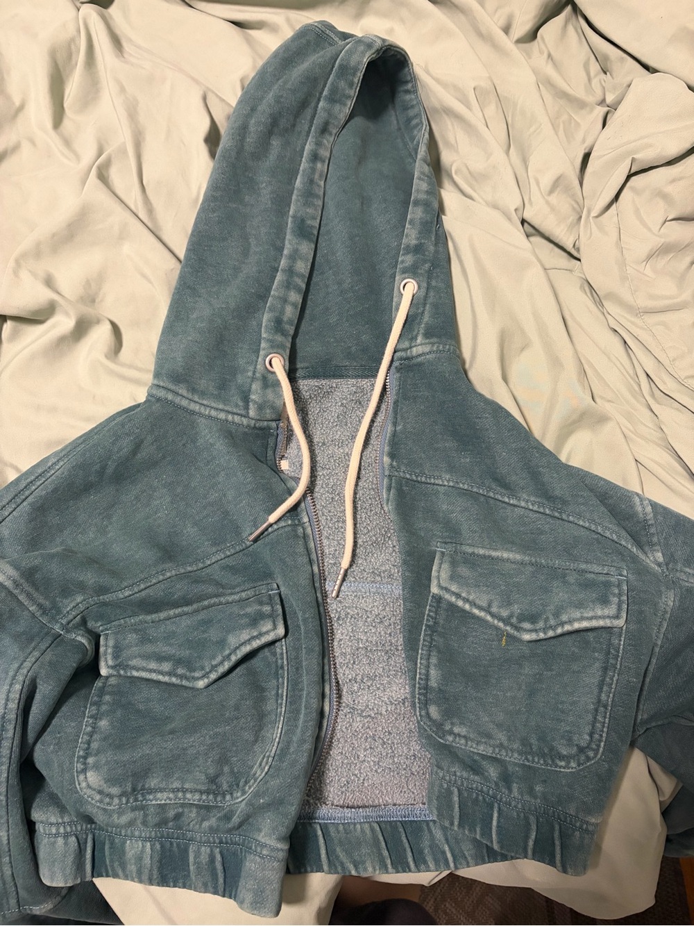 Womens hooded sherpa zip-up jacket
